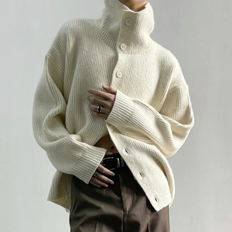 Turtleneck Lamb Wool Knitted Sweater - INTOHYPEZONE
