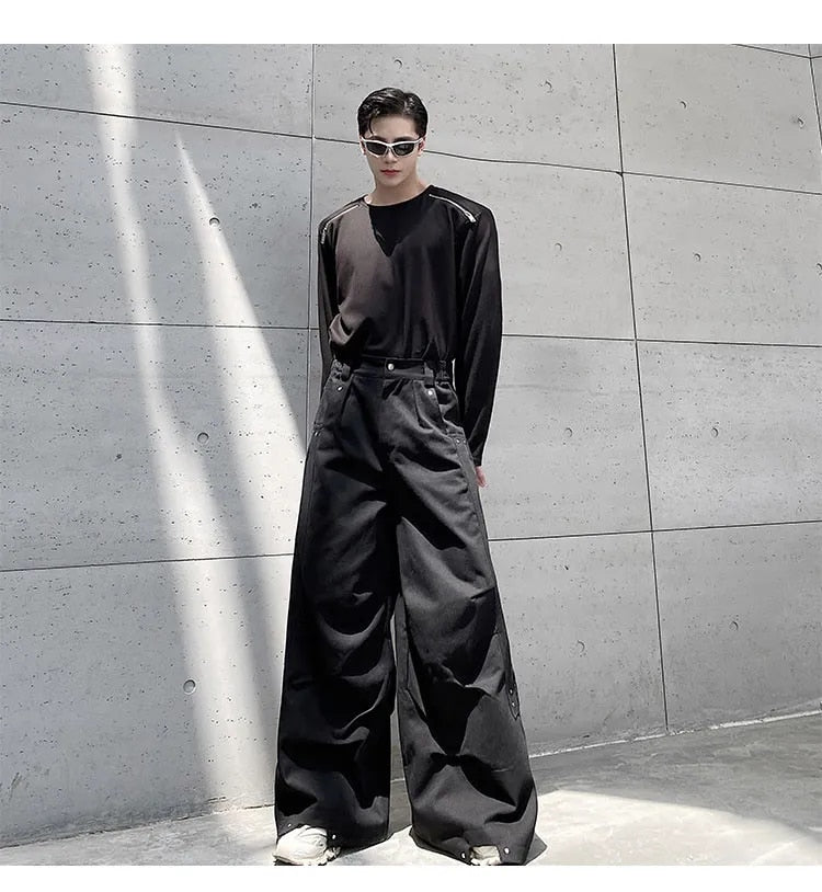 Pleated Loose Wide Leg Trousers - INTOHYPEZONE