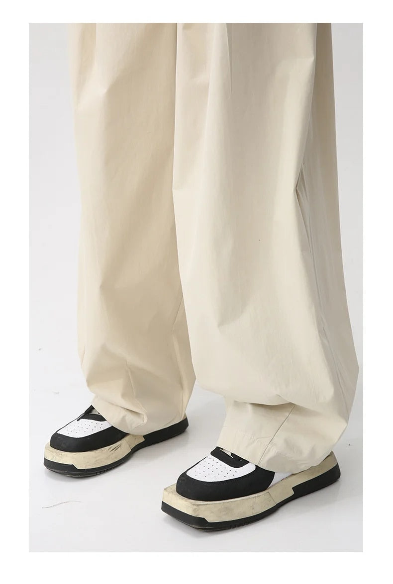Elastic Waist Wide Casual Trousers - INTOHYPEZONE