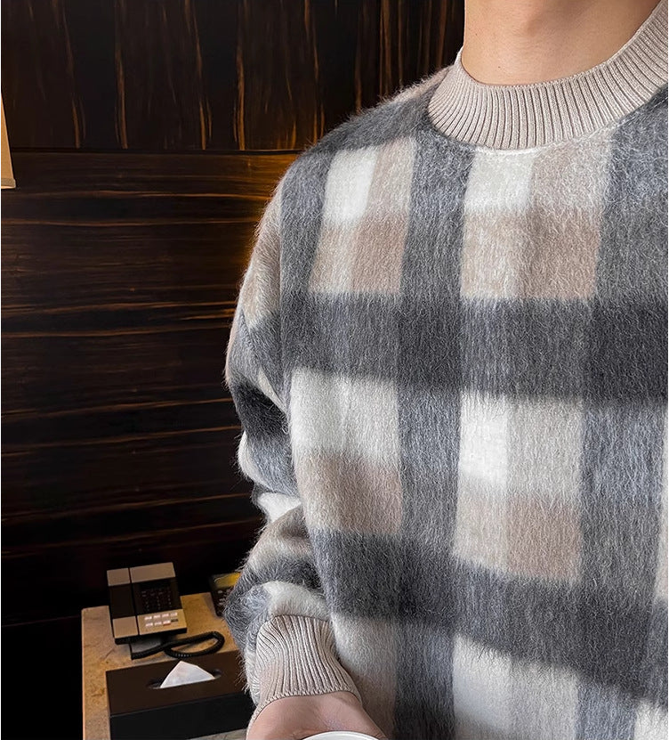 Plaid Long Sleeve Patchwork Sweatshirt - INTOHYPEZONE