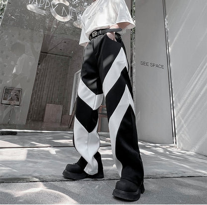 Contrast Color Baggy Casual Pants - INTOHYPEZONE