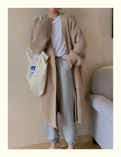 Loose Long Knitted Cardigan - INTOHYPEZONE