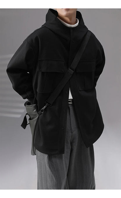 Hooded Woolen Short Jacket - INTOHYPEZONE