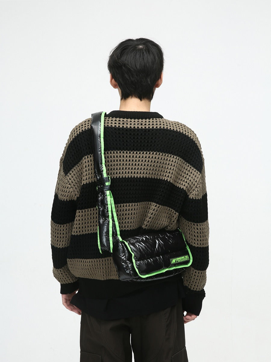 Mesh Hollow Striped Sweater - INTOHYPEZONE