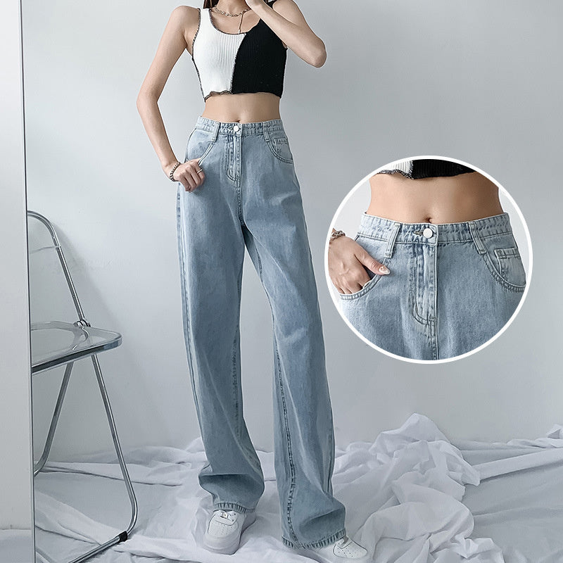 Wide Cowboy Pants for Women -  High Waisted Jeans