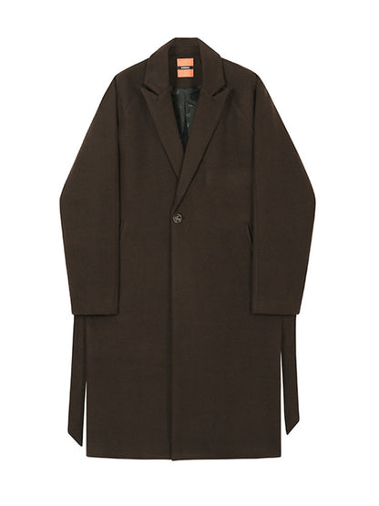 BELTED SINGLE-BREASTED WOOLEN TRENCH COAT - INTOHYPEZONE