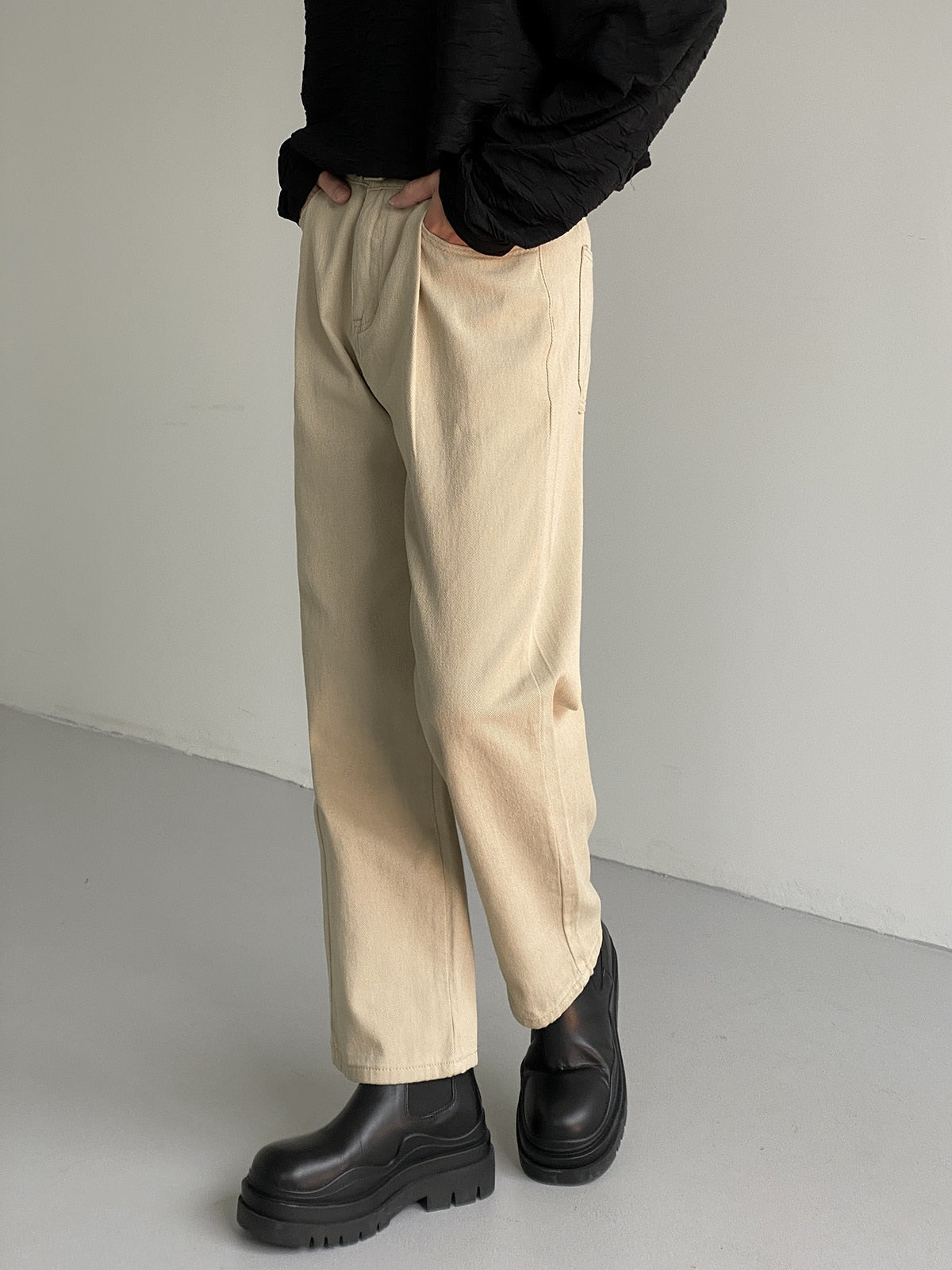 STRAIGHT CUT CASUAL PANTS - INTOHYPEZONE