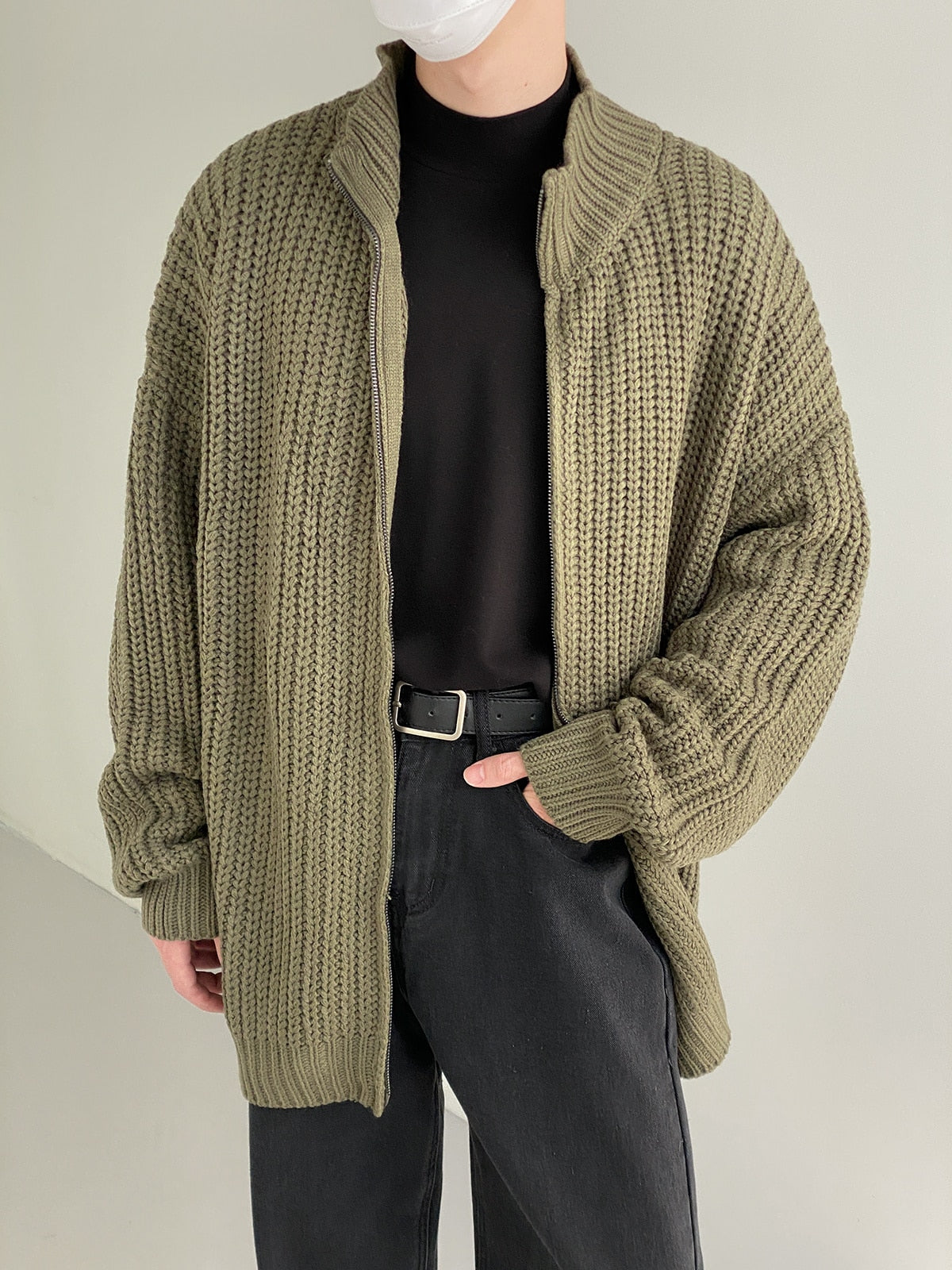 ZIP UP KNIT SWEATER - INTOHYPEZONE