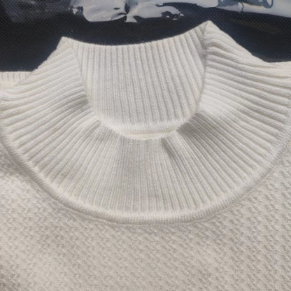 Short Sleeve Turtleneck Knit Pullover