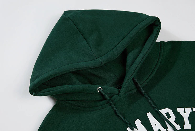 GREEN LETTER PRINT HOODIE - INTOHYPEZONE