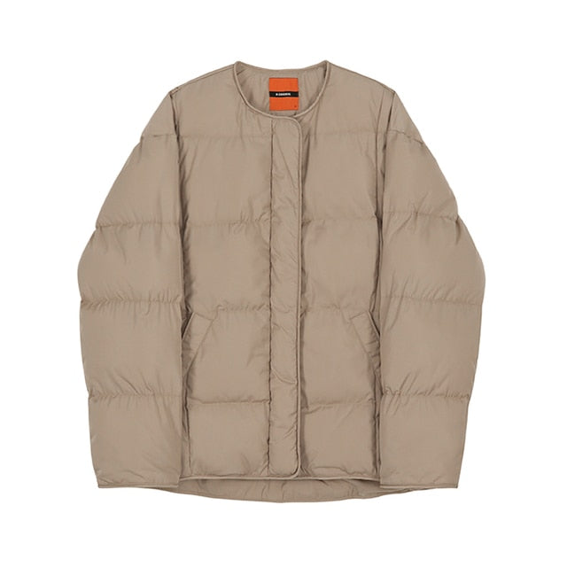 PADDED COLLARLESS PUFFER JACKET - INTOHYPEZONE