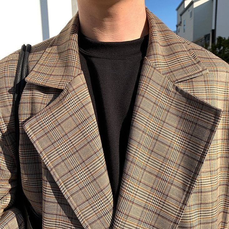 MID-LENGTH PLAID TRENCH COAT - INTOHYPEZONE