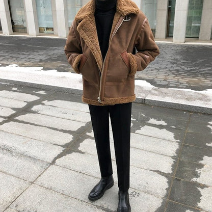 SUEDE SHERPA JACKET - INTOHYPEZONE