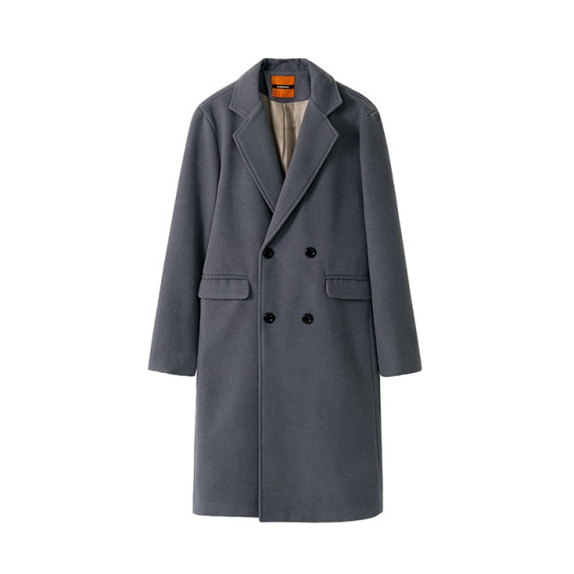 WOOLEN DOUBLE BREASTED TRENCH COAT - INTOHYPEZONE