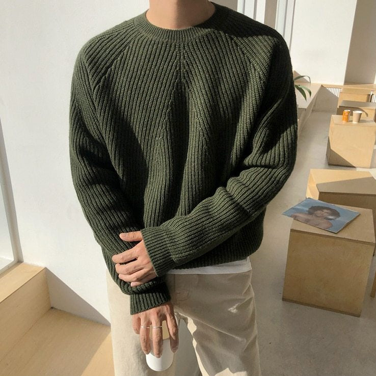 KNITTED ROUND NECK SWEATER - INTOHYPEZONE