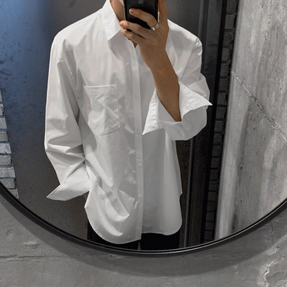 CLASSIC WHITE BUTTON UP SHIRT - INTOHYPEZONE