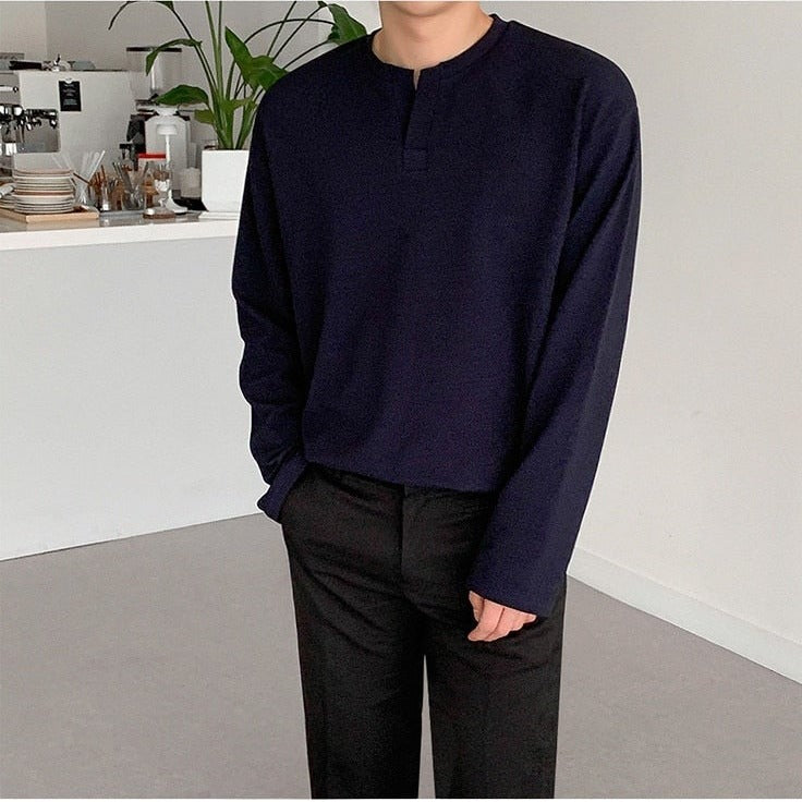 CASUAL COTTON LONG SLEEVE TEE - INTOHYPEZONE